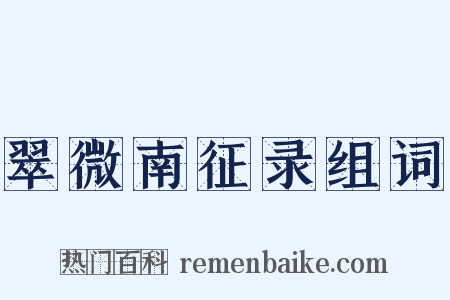 翠微南征录组词是什么意思的图片